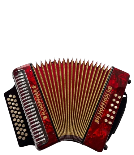ACORDEON VALLENATO B3112P II H.HOFFNER CON ESTUCHE Y CORREAS OBSEQUIO CURSO DE ACORDEON CON 60 CANCIONES