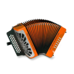 ACORDEON HOHNER REY VALLENATO 5 LETRAS NARANJA