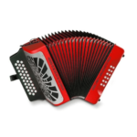 ACORDEON HOHNER REY VALLENATO 5 LETRAS ROJO