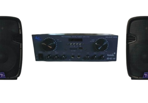 COMBO AMPLIFICADOR AS-AMP1200 Y 2 CABINAS PASIVAS ASP-500