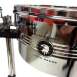 TIMBAL LATINO PLATEADO CON CAMPANA Y JAMBLOCK BLACKHAWK LATIN DRUMS